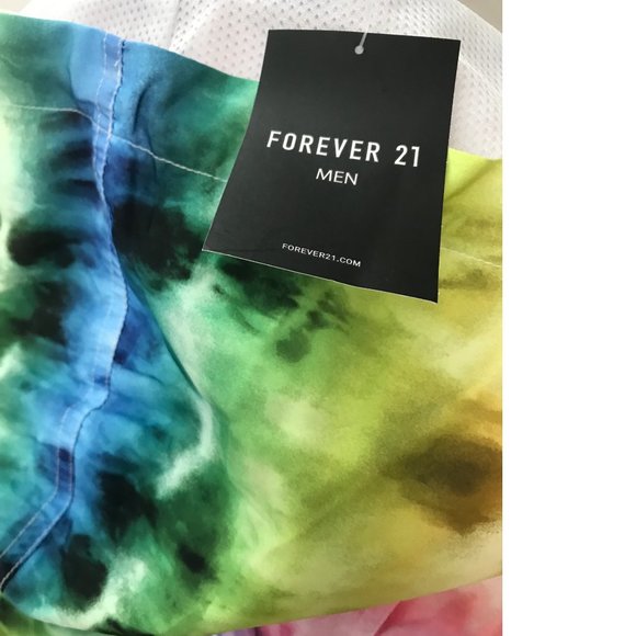 F21 Forever 21 Hooded Windbreaker Anorak Jacket Spring Rainbow Man Tie Dye Pride - Picture 4 of 6